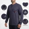image:imageARCCAPTAIN FR Shirts for Men 8oz 100 Cotton Fire Resistant Henley Shirt CAT2 NFPA2112 Welding Work Long Sleeve ClothingDark Blue