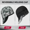 image:imageARCCAPTAIN Reversible Welding Cap with Elastic Retractable Band 8 Panel Protective Welders Cap 10 oz Fireproof Cotton Comforts for Safety and Protection While Welding to Men Women 7 14 CamoCamouflage