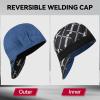image:imageARCCAPTAIN Reversible Welding Cap with Elastic Retractable Band 8 Panel Protective Welders Cap 10 oz Fireproof Cotton Comforts for Safety and Protection While Welding to Men Women 7 14 CamoBlue