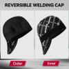 image:imageARCCAPTAIN Reversible Welding Cap with Elastic Retractable Band 8 Panel Protective Welders Cap 10 oz Fireproof Cotton Comforts for Safety and Protection While Welding to Men Women 7 14 CamoBlack