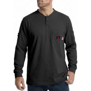 image:imageARCCAPTAIN FR Shirts for Men 8oz 100 Cotton Fire Resistant Henley Shirt CAT2 NFPA2112 Welding Work Long Sleeve ClothingBlack