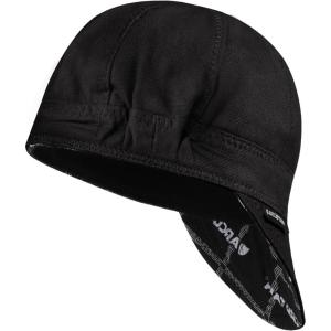 image:imageARCCAPTAIN Reversible Welding Cap with Elastic Retractable Band 8 Panel Protective Welders Cap 10 oz Fireproof Cotton Comforts for Safety and Protection While Welding to Men Women 7 14 CamoBlack