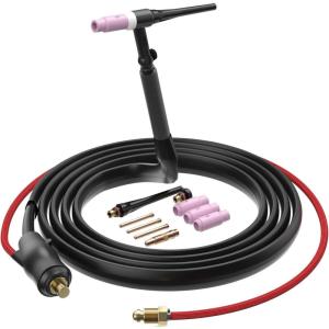 image:imageARCCAPTAIN TIG Welding Gun WP17V Argon TIG Torch with 13FT Red Air Hose and 3550mm Connector Lift Tig Torch 150amp with 13FT Cable for ARCCAPTAIN ARC200 MIG200 MIG250 ARC205 Pro and MIG205 ProFit ARC200MIG200ARC205 ProMIG205 Pro