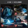 image:imageARCCAPTAIN 135A MIG Welder Large LED Display 110V Welder Flux Core MIG Lift TIG Stick 3 in 1 Welding Machine Gasless MIG Welder Machine 110V IGBT Inverter Welder with Synergy 2T4TMIG Welder 130A