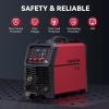 image:imageARCCAPTAIN 135A MIG Welder Large LED Display 110V Welder Flux Core MIG Lift TIG Stick 3 in 1 Welding Machine Gasless MIG Welder Machine 110V IGBT Inverter Welder with Synergy 2T4TMIG Welder 250A
