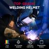 image:imageARCCAPTAIN Large View 394 x 366 True Color Auto Darkening Welding Helmet with Light Solar Powered Welding Hood 4 Arc Sensor Wide Shade 459913 for Stick MIG TIG CutXKLY800HGlossy Black