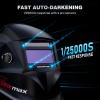 image:imageARCCAPTAIN Welding Helmet Auto Darkening 1111 True Color Welding Hood 4 Arc Sensor 125000s Response Time Solar Powered Weld Hood Helmet HSHS800 Skeleton KnightHSHS800 Black