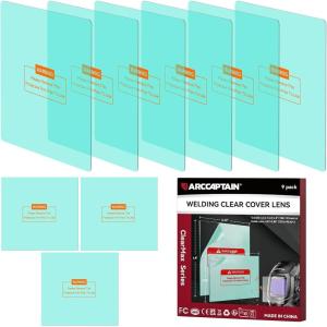 image:imageARCCAPTAIN 6Pcs Normal Viewing Screen Outer Replacement Lens and 3Pcs Inner Replacement Lens for SUN9L Welding HelmetsHSHG999