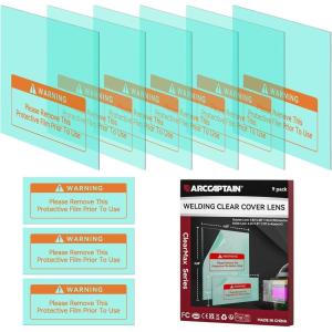 image:imageARCCAPTAIN 6Pcs Normal Viewing Screen Outer Replacement Lens and 3Pcs Inner Replacement Lens for SUN9L Welding HelmetsHSHS800