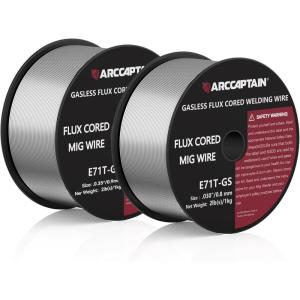 image:imageARCCAPTAIN Flux Core Welding Wire 030 amp 035 E71TGS Mig Welding Wire 2Pound Spool Gasless Mild Carbon Steel Compatible With Lincoln Miller Forney Harbor Welder00300035