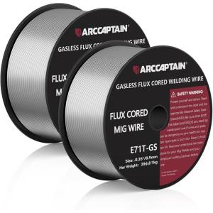 image:imageARCCAPTAIN Flux Core Welding Wire 030 amp 035 E71TGS Mig Welding Wire 2Pound Spool Gasless Mild Carbon Steel Compatible With Lincoln Miller Forney Harbor Welder0035 2pk