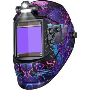 image:imageARCCAPTAIN Large View 394 x 366 True Color Auto Darkening Welding Helmet with Light Solar Powered Welding Hood 4 Arc Sensor Wide Shade 459913 for Stick MIG TIG CutXKLY800HCyber
