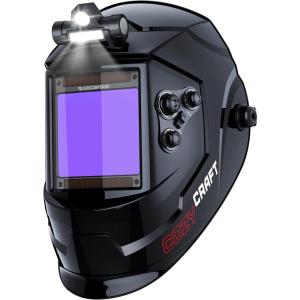 image:imageARCCAPTAIN Large View 394 x 366 True Color Auto Darkening Welding Helmet with Light Solar Powered Welding Hood 4 Arc Sensor Wide Shade 459913 for Stick MIG TIG CutXKLY800HGlossy Black