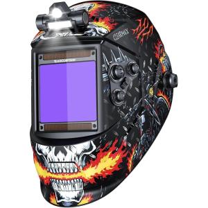 image:imageARCCAPTAIN Large View 394 x 366 True Color Auto Darkening Welding Helmet with Light Solar Powered Welding Hood 4 Arc Sensor Wide Shade 459913 for Stick MIG TIG CutXKLY800HSkeleton