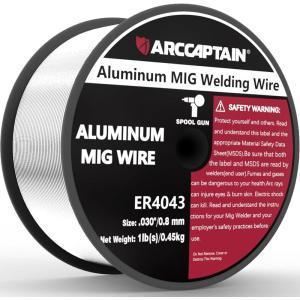 image:imageARCCAPTAIN Magnesium Aluminum Welding Wire ER5356 035 MIG Welding Wire 1 Pound SpoolER4043