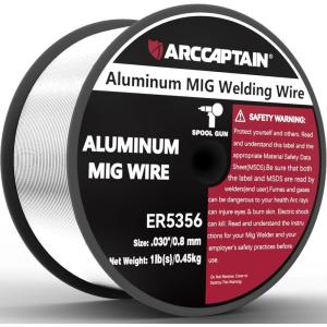image:imageARCCAPTAIN Magnesium Aluminum Welding Wire ER5356 035 MIG Welding Wire 1 Pound SpoolER5356