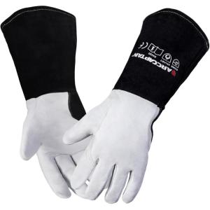 image:imageARCCAPTAIN Soft Goat Grain TIG Welding Gloves with High Dexterity 4Inch Extended Cuff Comfortable TIG Gloves with Reinforced Seams MediumLarge