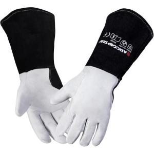 image:imageARCCAPTAIN Soft Goat Grain TIG Welding Gloves with High Dexterity 4Inch Extended Cuff Comfortable TIG Gloves with Reinforced Seams MediumXLarge