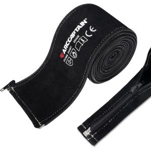 image:imageARCCAPTAIN TIG Welding Torch Cable Cover MIG Plasma Tig Torch Cover Resistant Leather with Zipper 37M 12FT Length12 FT37M