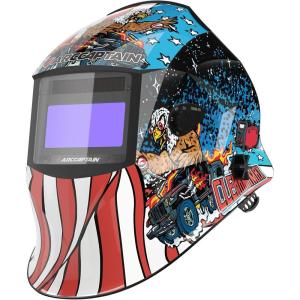 image:imageARCCAPTAIN Welding Helmet Auto Darkening 1111 True Color Welding Hood 4 Arc Sensor 125000s Response Time Solar Powered Weld Hood Helmet HSHS800 Skeleton KnightHSHS800 Eagle