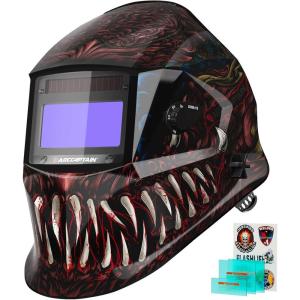 image:imageARCCAPTAIN Welding Helmet Auto Darkening 1111 True Color Welding Hood 4 Arc Sensor 125000s Response Time Solar Powered Weld Hood Helmet HSHS800 Skeleton KnightHSHS800Alien