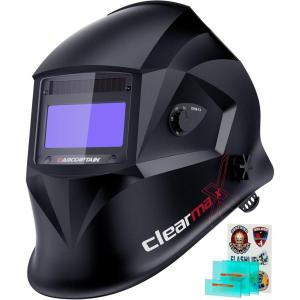 image:imageARCCAPTAIN Welding Helmet Auto Darkening 1111 True Color Welding Hood 4 Arc Sensor 125000s Response Time Solar Powered Weld Hood Helmet HSHS800 Skeleton KnightHSHS800 Black
