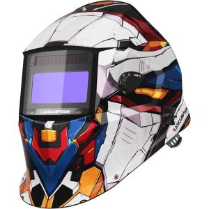image:imageARCCAPTAIN Welding Helmet Auto Darkening 1111 True Color Welding Hood 4 Arc Sensor 125000s Response Time Solar Powered Weld Hood Helmet HSHS800 Skeleton KnightHSHS800MobileFighter