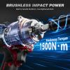 image:imageARCCAPTAIN Cordless Impact Wrench 1500Nm 1106Ftlbs 12 High Torque Impact Gun 15C HighRate 2x40Ah Batteries 20V Power Impact Driver Supports Up to 40mm Socket for Heavy TruckCarPickup