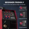image:imageARCCAPTAIN 6in1 Aluminum MIG Welder 200A Welding Machine 110V220V Flux Core MIGGas MIGLift TIGStick WeldingSpool Gun MIGSpot Multiprocess Welder with Synergy Ideal for BeginnerMIG Welder 200A