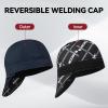 image:imageARCCAPTAIN Reversible Welding Cap 8 Panel Protective Welders Cap 10 oz Fireproof Cotton Comforts for Safety and Protection While Welding to Men Women Black 6 78Deep Blue
