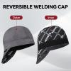 image:imageARCCAPTAIN Reversible Welding Cap 8 Panel Protective Welders Cap 10 oz Fireproof Cotton Comforts for Safety and Protection While Welding to Men Women Black 6 78Gray