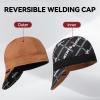 image:imageARCCAPTAIN Reversible Welding Cap 8 Panel Protective Welders Cap 10 oz Fireproof Cotton Comforts for Safety and Protection While Welding to Men Women Black 6 78Khaki