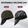 image:imageARCCAPTAIN Reversible Welding Cap 8 Panel Protective Welders Cap 10 oz Fireproof Cotton Comforts for Safety and Protection While Welding to Men Women Black 6 78Brownish Green