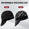 image:imageARCCAPTAIN Reversible Welding Cap 8 Panel Protective Welders Cap 10 oz Fireproof Cotton Comforts for Safety and Protection While Welding to Men Women Black 6 78Black