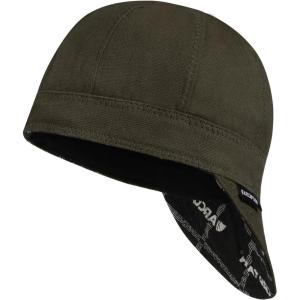 image:imageARCCAPTAIN Reversible Welding Cap 8 Panel Protective Welders Cap 10 oz Fireproof Cotton Comforts for Safety and Protection While Welding to Men Women Black 6 78Brownish Green