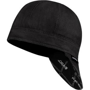 image:imageARCCAPTAIN Reversible Welding Cap 8 Panel Protective Welders Cap 10 oz Fireproof Cotton Comforts for Safety and Protection While Welding to Men Women Black 6 78Black