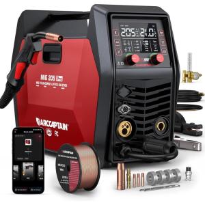 image:imageARCCAPTAIN iControl MIG145 Pro 145A Flux Core MIG Welder 120V Welding Machine Gasless MIG Welder Flux MIGMMA StickLift TIG 3 in 1 Welder Machine with Synergy Portable Welder APP ControlMIG205 PRO MIG Welder