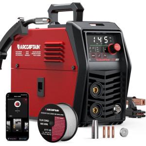image:imageARCCAPTAIN iControl MIG145 Pro 145A Flux Core MIG Welder 120V Welding Machine Gasless MIG Welder Flux MIGMMA StickLift TIG 3 in 1 Welder Machine with Synergy Portable Welder APP ControlMIG145 PRO Flux MIG Welder