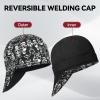 image:imageARCCAPTAIN Reversible Welding Cap 8 Panel Protective Welders Cap 10 oz Fireproof Cotton Comforts for Safety and Protection While Welding to Men Women Cashew 7 78Skeleton