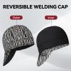 image:imageARCCAPTAIN Reversible Welding Cap 8 Panel Protective Welders Cap 10 oz Fireproof Cotton Comforts for Safety and Protection While Welding to Men Women Cashew 7 78Line