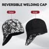 image:imageARCCAPTAIN Reversible Welding Cap 8 Panel Protective Welders Cap 10 oz Fireproof Cotton Comforts for Safety and Protection While Welding to Men Women Cashew 7 78Skull