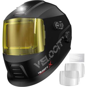 image:imageARCCAPTAIN Intelligent AutoShade Welding Helmet 46 x 32 Large Viewing Screen AutoDarkening Welding Hood Internal Display True Color 1111 130000s Response 9 Memory Modes amp GradientBlackWith Light