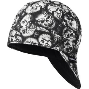 image:imageARCCAPTAIN Reversible Welding Cap 8 Panel Protective Welders Cap 10 oz Fireproof Cotton Comforts for Safety and Protection While Welding to Men Women Cashew 7 78Skull