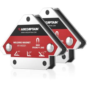 image:imageARCCAPTAIN Welding Magnets 2pcs 55LB Welding Magnet Set Magnetic Welding Holder Holding Power Welding Accessories2pcs 25lbs
