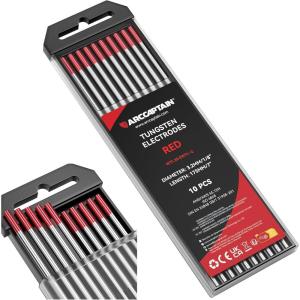 image:imageARCCAPTAIN TIG Welding Tungsten Electrode 10Pack 116x 7Grey  2 Ceriated WC20EWCe2Red