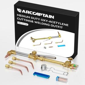 image:imageARCCAPTAIN Oxy Acetylene Cutting Torch Heavy Duty Cutting Torch Kit CA2460 Cutting Attachment Weldig Torch with Check Valve Cutting Tip 1101 and 8MFA Heating NozzleCT120