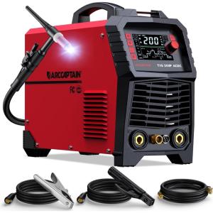 image:imageARCCAPTAIN TIG Welder ACDC 200Amp with Pulse Aluminum TIG Welder 110V220V TIG Welder with SquareTriangular WaveStickMMASpot 7 in 1 MultiProcess Welding MachineTIG200PACDC