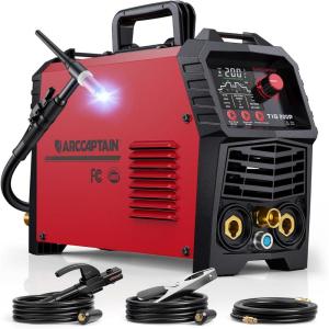 image:imageARCCAPTAIN TIG Welder ACDC 200Amp with Pulse Aluminum TIG Welder 110V220V TIG Welder with SquareTriangular WaveStickMMASpot 7 in 1 MultiProcess Welding MachineTIG200P
