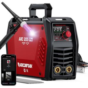 image:imageARCCAPTAIN iControl ARC205 Pro Stick Welder APP Control 205Amp ARCLift TIG Welding Machine Large LED Display IGBT Inverter 120V240V MMA Welder with Hot Start Arc force and AntiStickARC205 Pro with Lift TIG Torch