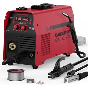 image:imageARCCAPTAIN MIG Welder 160A Welder Machine 110V 220V Flux Core MIGGAS MIGLift TIG WeldingStick 4 in 1 Welding Machine with Synergy Multiprocess Gas MIG Welder Equipment with 1lb Welding WireMIG Welder 160A